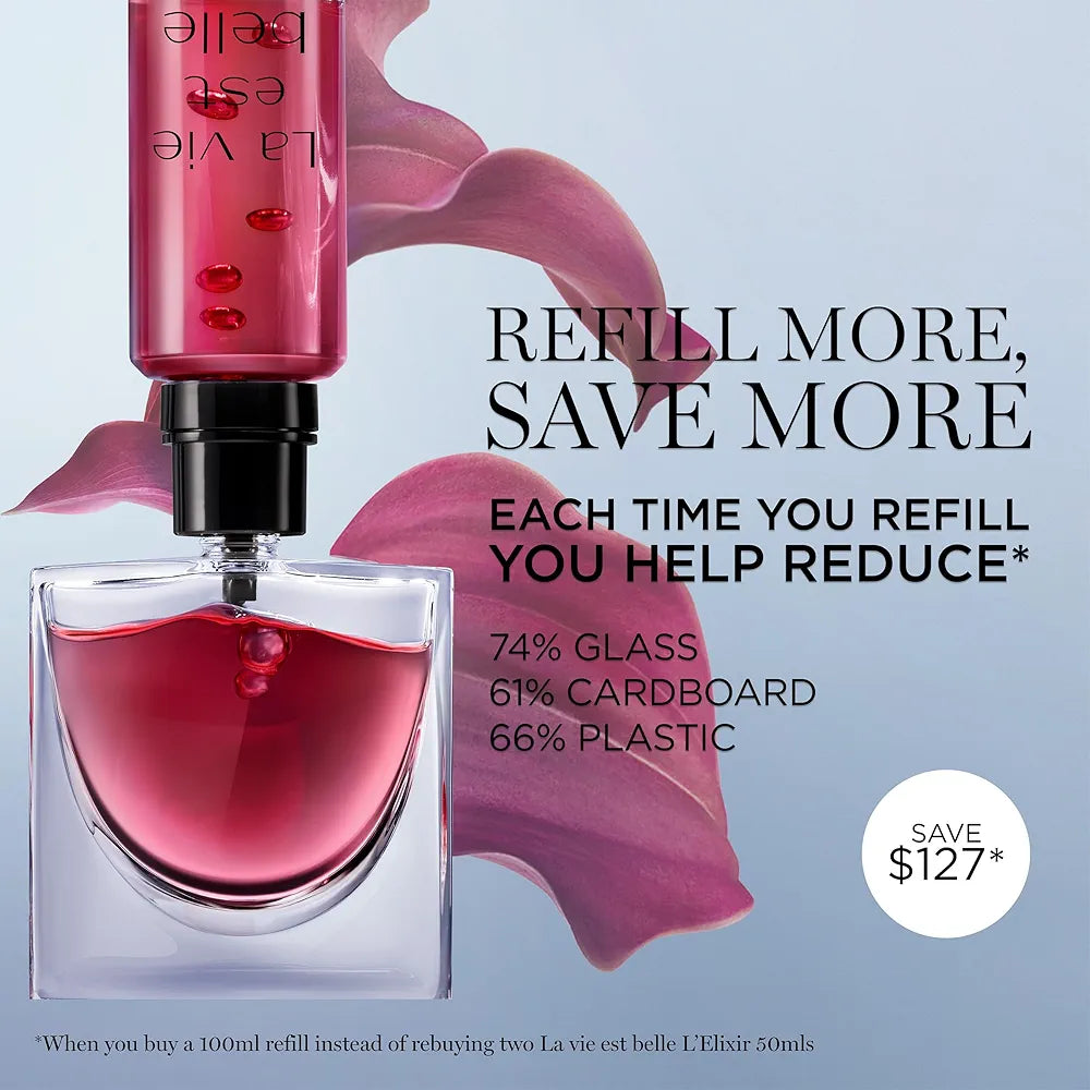 Lancôme La Vie Est Belle L'Elixir Eau de Parfum - Long Lasting Fragrance with Raspberry, Violet & Cocoa Butter - Floral Women's Perfume