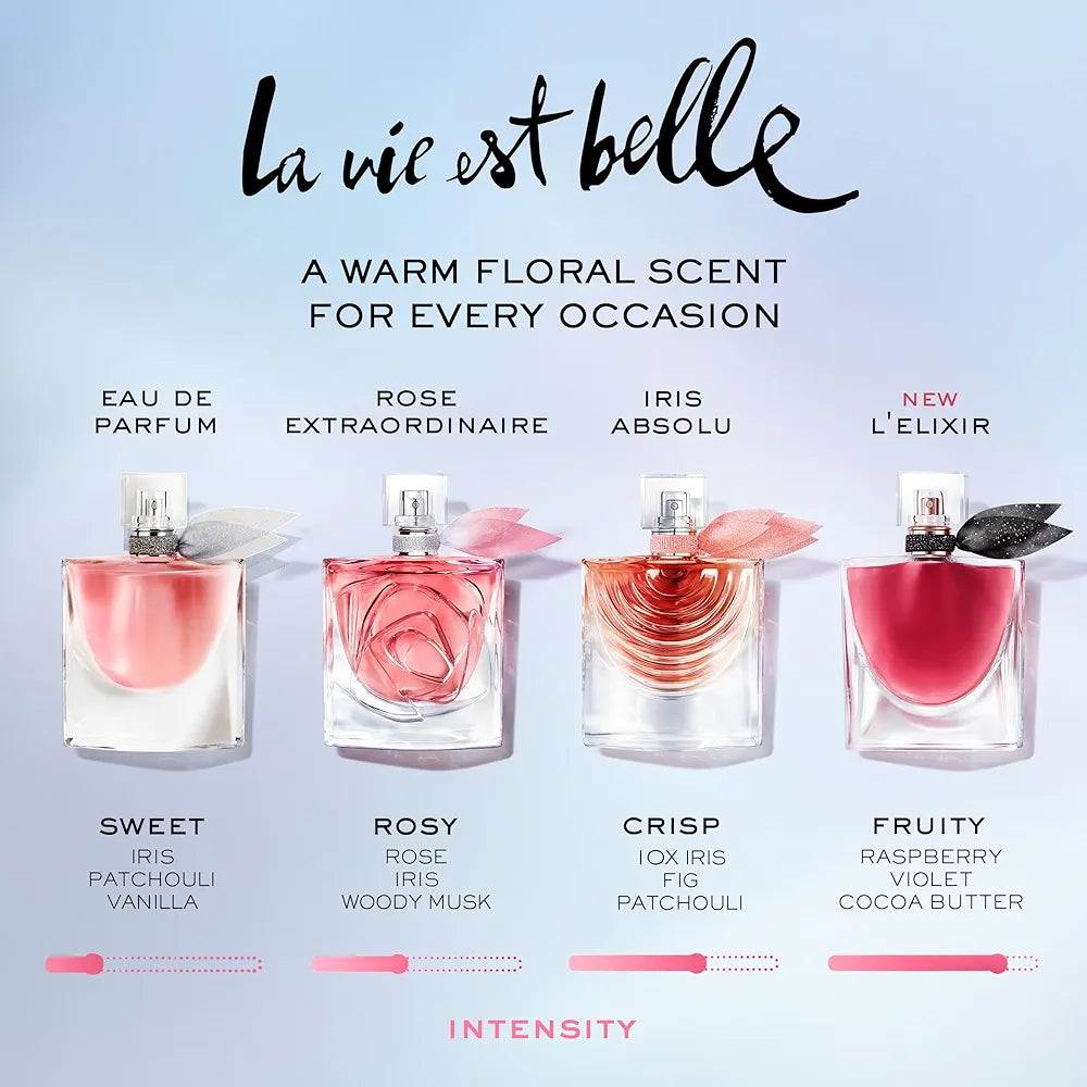 Lancôme La Vie Est Belle L'Elixir Eau de Parfum - Long Lasting Fragrance with Raspberry, Violet & Cocoa Butter - Floral Women's Perfume